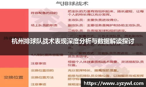 杭州排球队战术表现深度分析与数据解读探讨